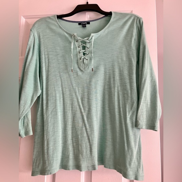 Chaps Women’s Tshirt size 3X. 100% Cotton, Mint Green Color 3/4 Sleeves. - Picture 5 of 16